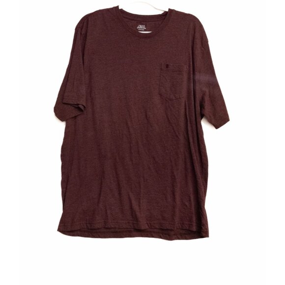 Izod Saltwater Crew Neck T-Shirt With Chest Pocket - Dark Brown Size XXL Soft Co - Picture 1 of 8